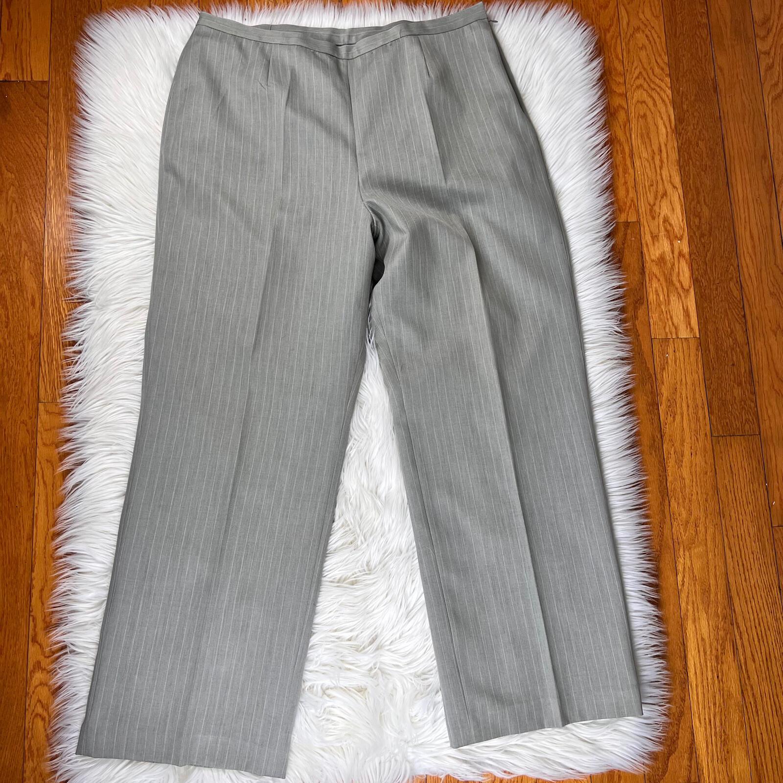 Collections For Le Suit Polyester Rayon Pant Suit Size 18 Gray Striped 2PC