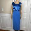 Natalli  Barri Polyester Skirt 8 Suit Top Size 10 Blue Removable Collar 3PC New