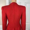 Toula Vintage Knit Stretch Dress Size 10 Red Long Sleeves V Neck Back Zip