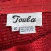 Toula Vintage Knit Stretch Dress Size 10 Red Long Sleeves V Neck Back Zip