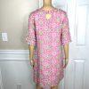 Lilly Pulitzer Women Cotton Dress Size 6 Pink Floral Ruffle Sleeves Lined Dress