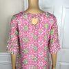 Lilly Pulitzer Women Cotton Dress Size 6 Pink Floral Ruffle Sleeves Lined Dress