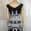Adrianna Papell Mesh Dress 10 Black Embroidered Sleeveless Asymmetric Fit Flare