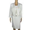 KASPER Polyester Stretch Dress 10P Suit 12P Off White Studded Open Front 2PC