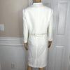 KASPER Polyester Stretch Dress 10P Suit 12P Off White Studded Open Front 2PC