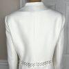 KASPER Polyester Stretch Dress 10P Suit 12P Off White Studded Open Front 2PC
