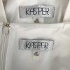 KASPER Polyester Stretch Dress 10P Suit 12P Off White Studded Open Front 2PC