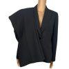 KASPER 2PC Black Striped Polyester Lined Peak Collar Career Pant Size 12P