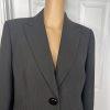 KASPER 2PC Black Striped Polyester Lined Peak Collar Career Pant Size 12P