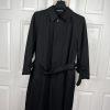 Lauren Ralph Lauren Black Microfiber Belted Removeable Liner Trench Coat SZ 40S