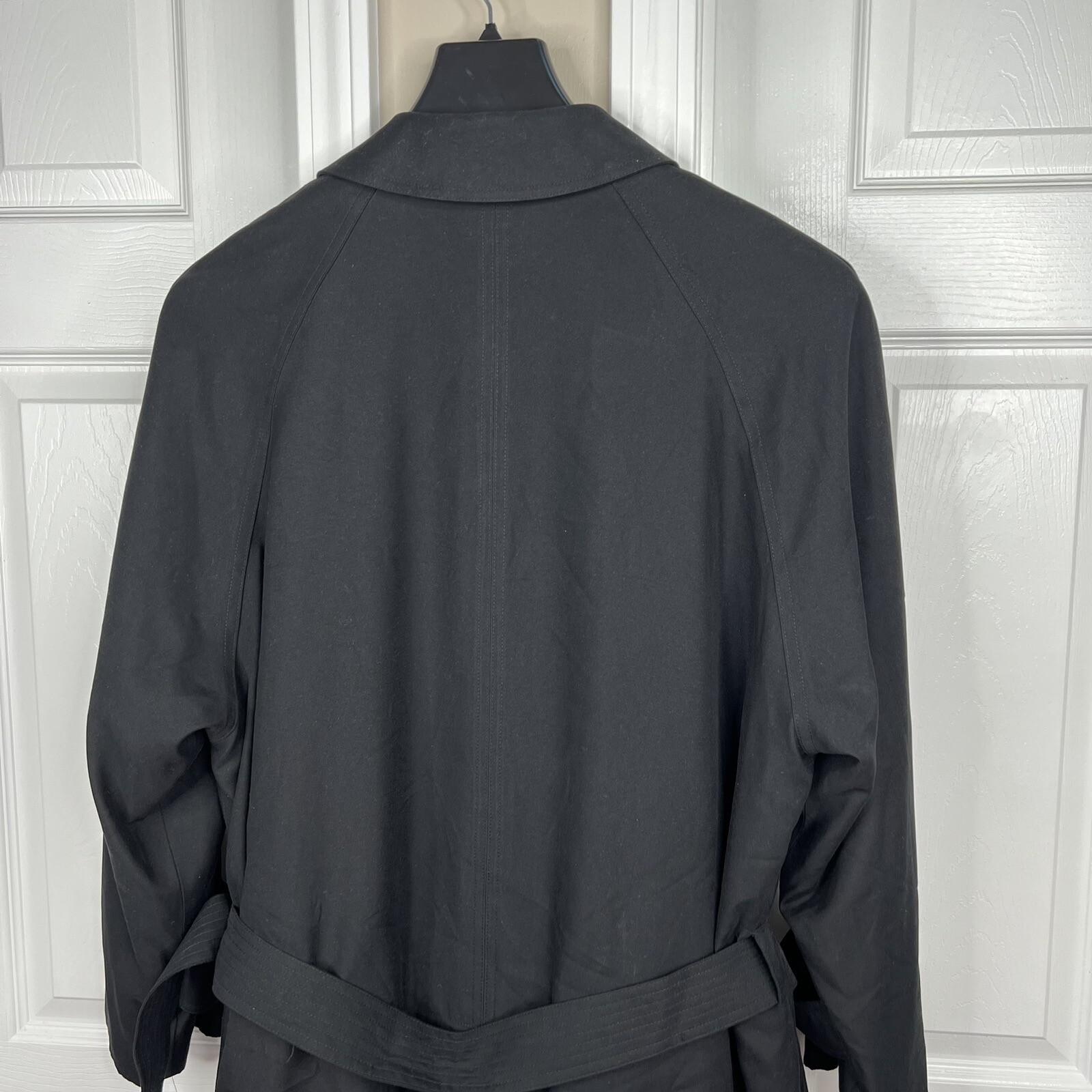 Lauren Ralph Lauren Black Microfiber Belted Removeable Liner Trench Coat SZ 40S