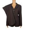 Collections For Le Suit Polyester Pant Suit Size 12 Brown Faux pockets 2PC Lined