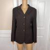 Collections For Le Suit Polyester Pant Suit Size 12 Brown Faux pockets 2PC Lined