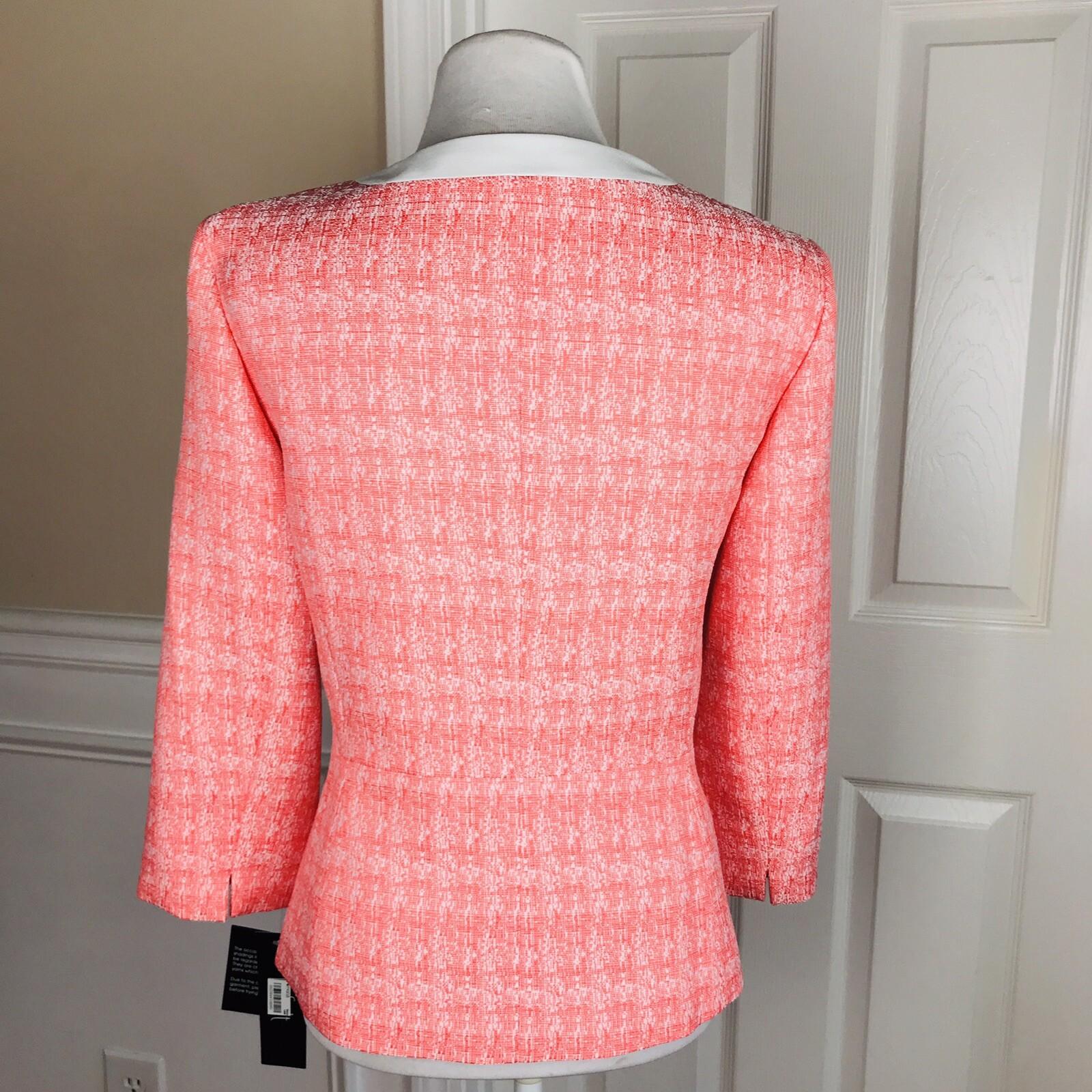 New LE SUIT 1PC Papaya White Single Breasted Polyester Lined Blazer Size 10