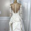 Oleg Cassini Off White Beaded Bodice Long Sleeves Trumpet Wedding Dress Size 8