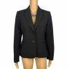 10-5771.jpg Tahari ASL Women Polyester Rayon Spandex Single Breasted Black Blazer Size 4