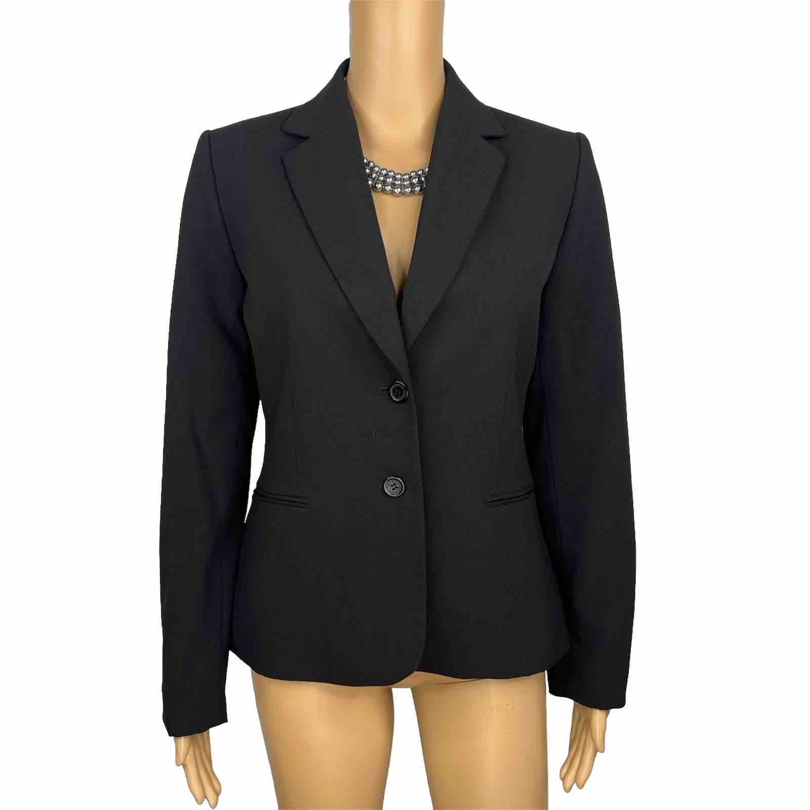 10-5771.jpg Tahari ASL Women Polyester Rayon Spandex Single Breasted Black Blazer Size 4