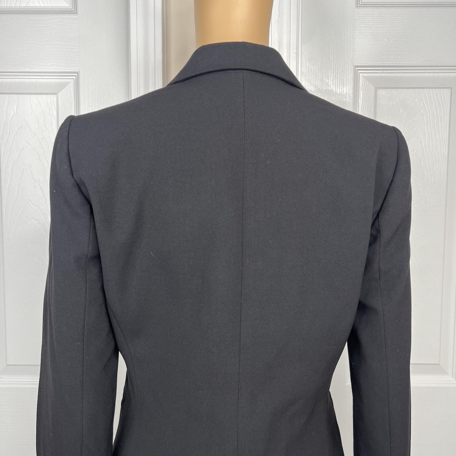 10-5779.jpg Tahari ASL Women Polyester Rayon Spandex Single Breasted Black Blazer Size 4