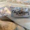 Oleg Cassini Off White Beaded Bodice Long Sleeves Trumpet Wedding Dress Size 8