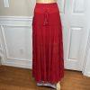 Marciano Los Angeles Destin Skirt Size 4 Red Maxi Ruffle Y2K Msrp 8 New