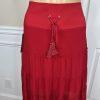 Marciano Los Angeles Destin Skirt Size 4 Red Maxi Ruffle Y2K Msrp 8 New