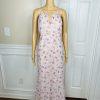 A Pea In The Pod Dress Size L Pink Floral Maternity Empire Waist Maxi Tie Back