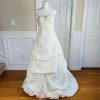 MORI LEE Women Gorgeous Ivory Champagne Strapless Beaded Wedding Dress Size 10