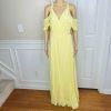 Privacy Please Acme Dress Size L Yellow Cold Shoulder Ruffle Wrap Maxi New