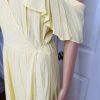 Privacy Please Acme Dress Size L Yellow Cold Shoulder Ruffle Wrap Maxi New