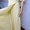 Privacy Please Acme Dress Size L Yellow Cold Shoulder Ruffle Wrap Maxi New