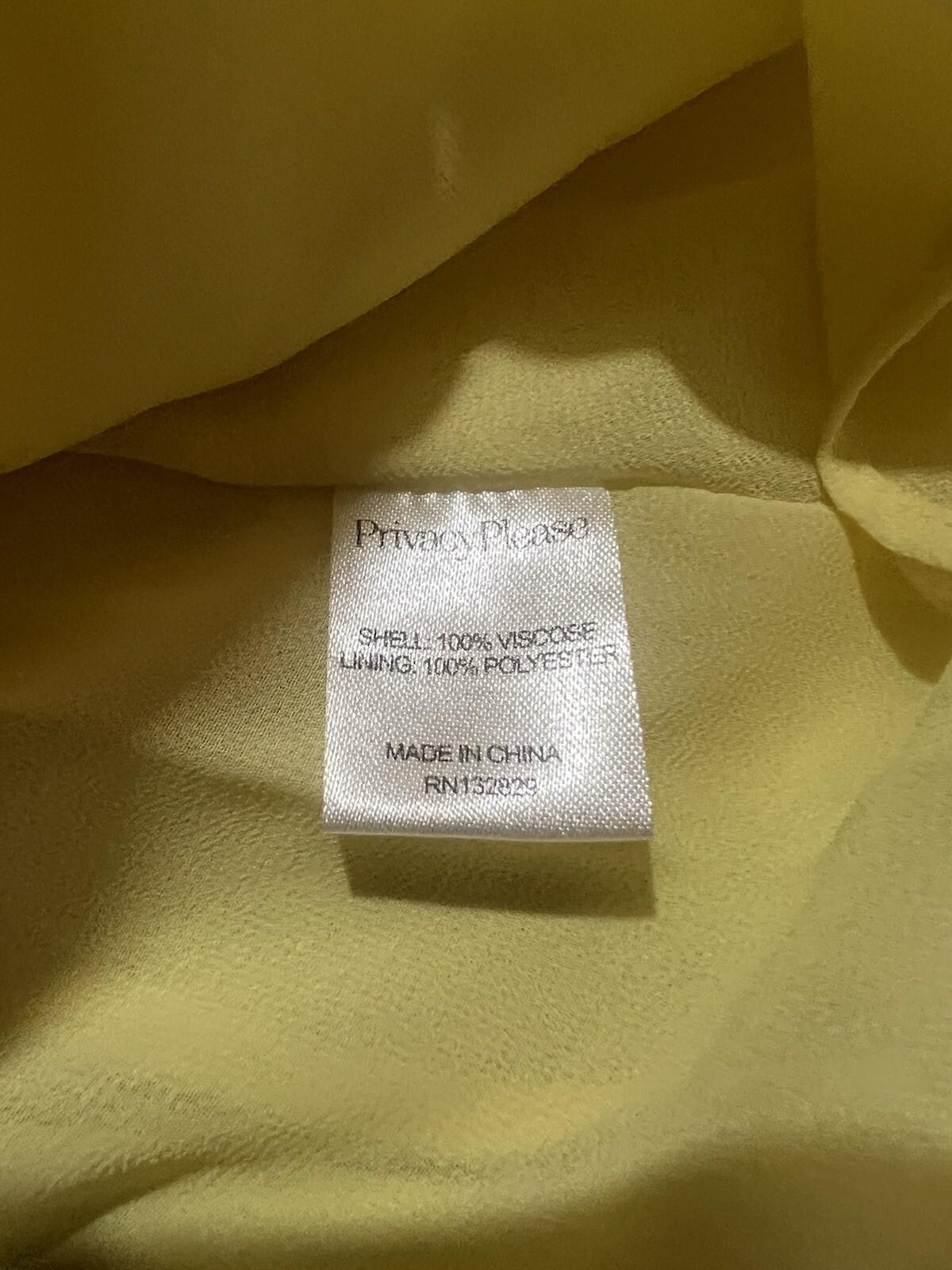Privacy Please Acme Dress Size L Yellow Cold Shoulder Ruffle Wrap Maxi New