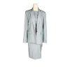 ANN TAYLOR 2PC Wash Blue Polyester Rayon Spandex Belted Dress (SZ 4) Suit (SZ 2)