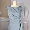 ANN TAYLOR 2PC Wash Blue Polyester Rayon Spandex Belted Dress (SZ 4) Suit (SZ 2)