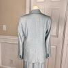 ANN TAYLOR 2PC Wash Blue Polyester Rayon Spandex Belted Dress (SZ 4) Suit (SZ 2)