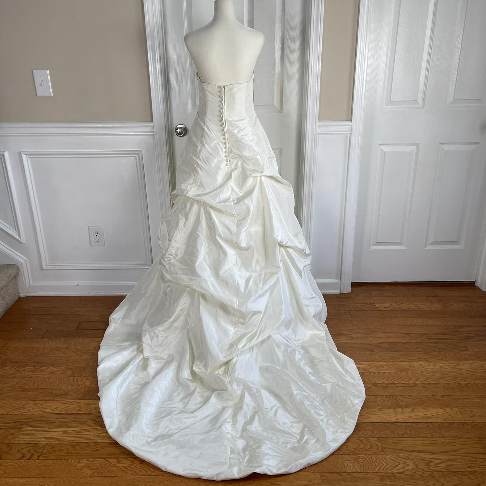 MORI LEE Women Gorgeous Ivory Champagne Strapless Beaded Wedding Dress Size 10