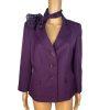 Le Suit Women Polyester Blazer Scarf Size 10 Purple Single Breasted Lined 1PC