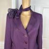 Le Suit Women Polyester Blazer Scarf Size 10 Purple Single Breasted Lined 1PC