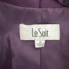 Le Suit Women Polyester Blazer Scarf Size 10 Purple Single Breasted Lined 1PC
