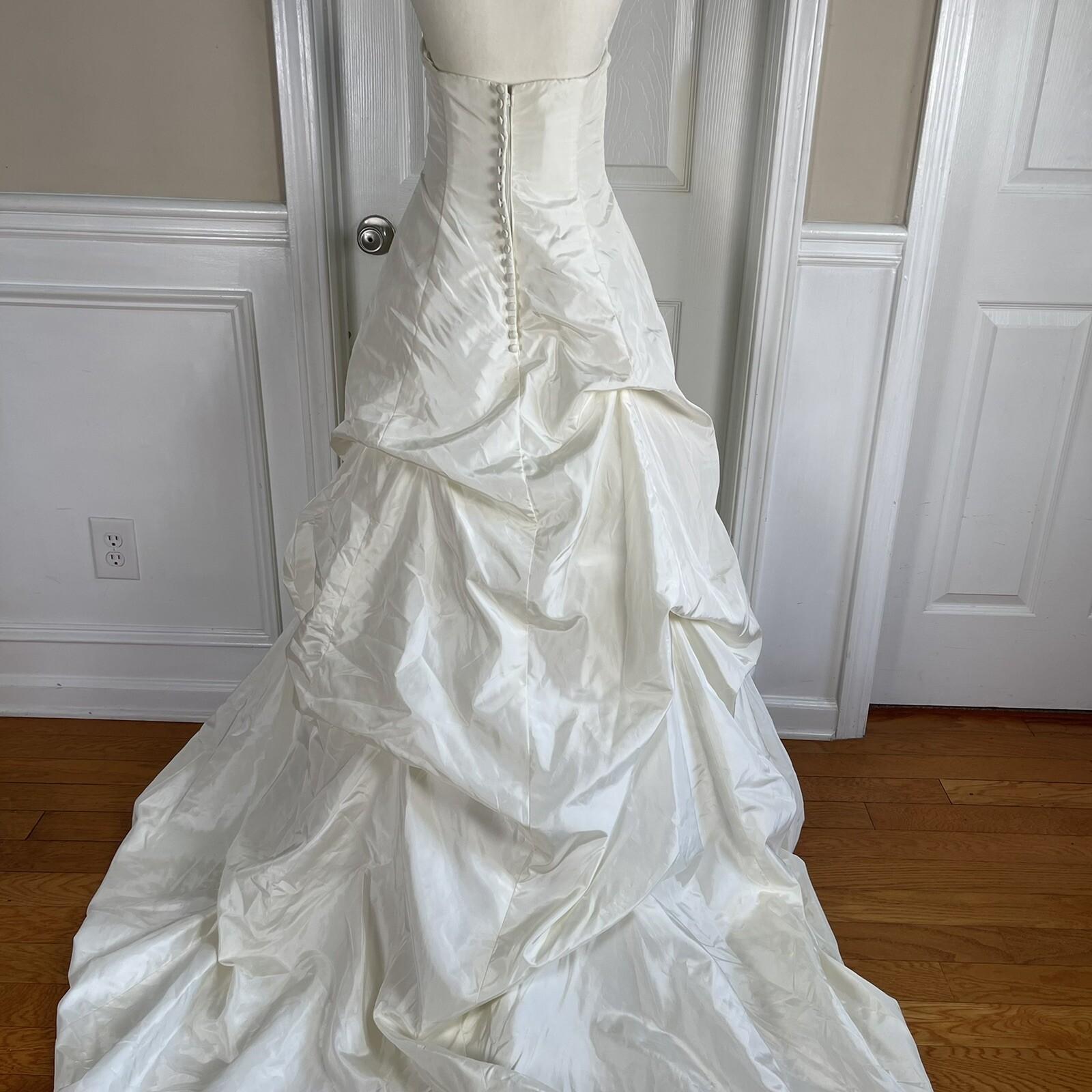 MORI LEE Women Gorgeous Ivory Champagne Strapless Beaded Wedding Dress Size 10