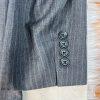 Chaps By Ralph Lauren Men Wool Gray Striped Suit 48R Pants 36x28.5 Vest 3PC