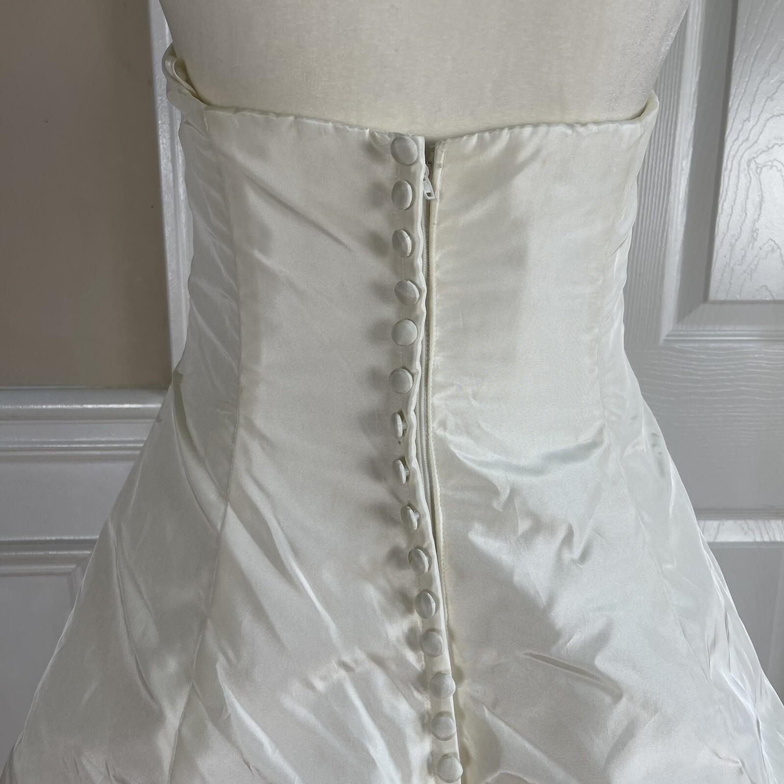 MORI LEE Women Gorgeous Ivory Champagne Strapless Beaded Wedding Dress Size 10