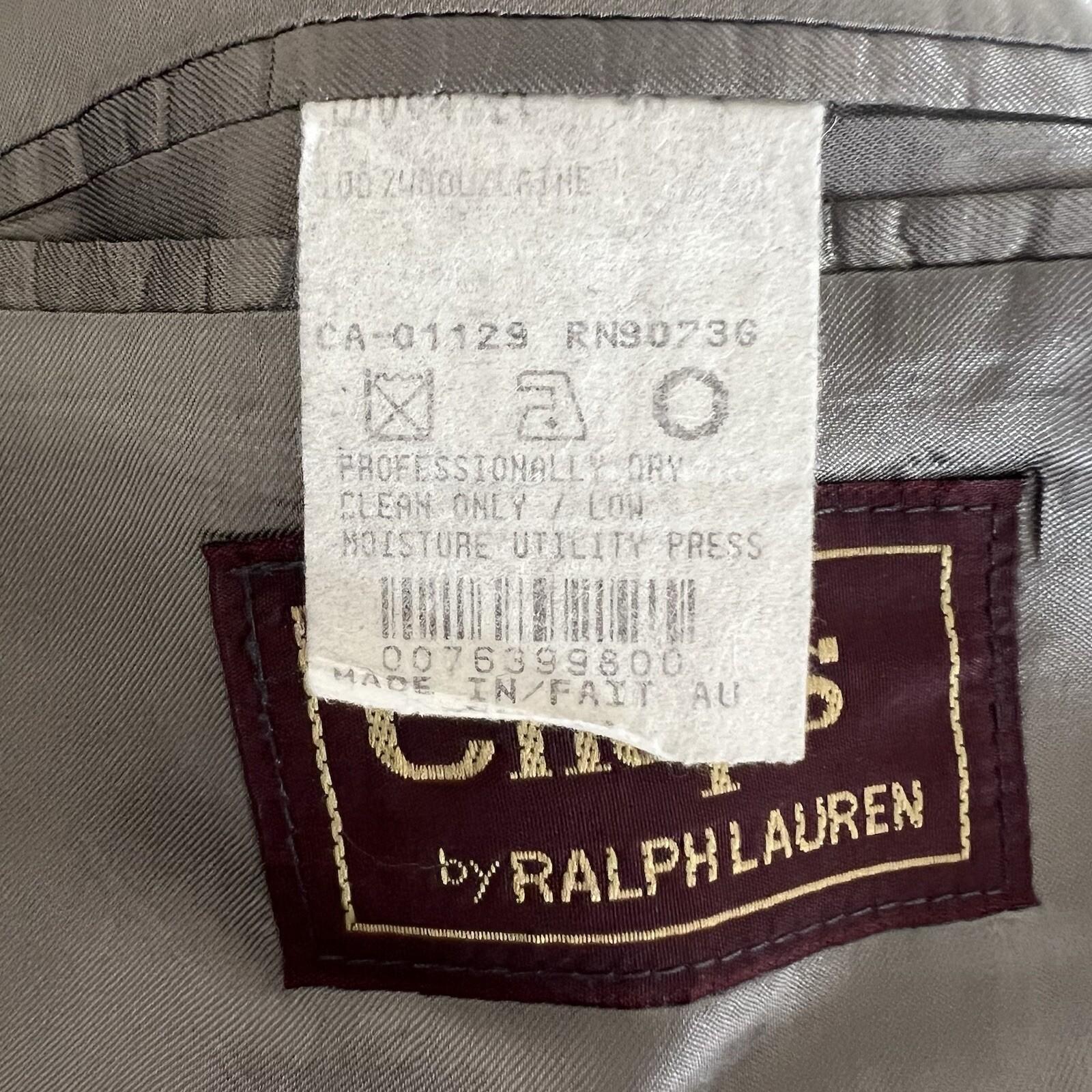 Chaps By Ralph Lauren Men Wool Gray Striped Suit 48R Pants 36x28.5 Vest 3PC