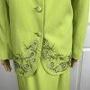St Anthony Evening Polyester Skirt Suit 18W Embroidered Beaded Lime Green 2PC