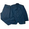 Paul Dione Men Virgin Wool Suit 46 Pants 36x29.5 Black Striped Classic Notch