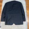 Paul Dione Men Virgin Wool Suit 46 Pants 36x29.5 Black Striped Classic Notch