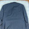 Paul Dione Men Virgin Wool Suit 46 Pants 36x29.5 Black Striped Classic Notch