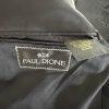 Paul Dione Men Virgin Wool Suit 46 Pants 36x29.5 Black Striped Classic Notch