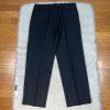 Paul Dione Men Virgin Wool Suit 46 Pants 36x29.5 Black Striped Classic Notch