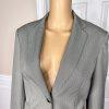 John Meyer Women Polyester Pant Suit Size 10 Gray Striped Lined Career 2PC