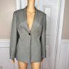John Meyer Women Polyester Pant Suit Size 10 Gray Striped Lined Career 2PC